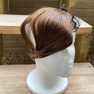 NWT side swept bangs medium red brown #mix clip in hair extensions not topper
